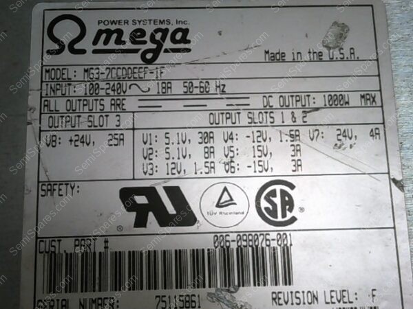 MG3-7CCDDEEF-1F | MAGNETEK OMEGA POWER SYSTEMS, MG3-7CCDDEEF-1F POWER SUPPLY