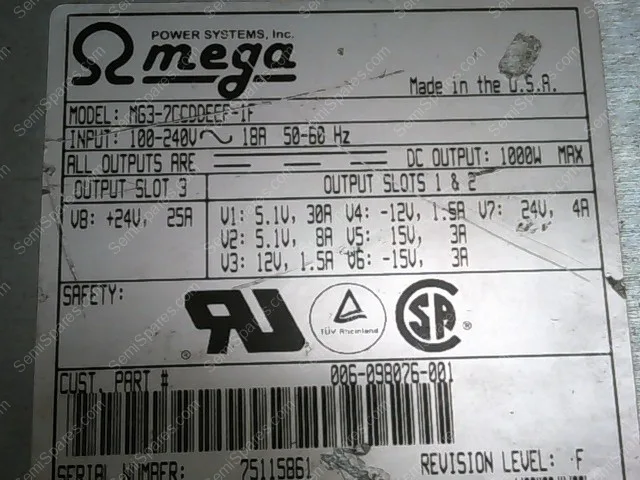 MG3-7CCDDEEF-1F | MAGNETEK OMEGA POWER SYSTEMS, MG3-7CCDDEEF-1F POWER SUPPLY