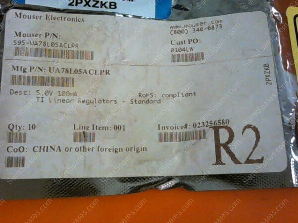 UA78L05ACLPR | 5.0V 100MA TI LINEAR REGULATORS -STANDARD (PACKAGE OF 7) - Image 2