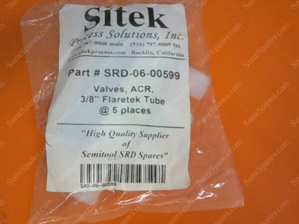 VL-5086-00 | VALVE, ACR 5 PLACE, 3/6 FLARETEK, P/N 06-00599 - Image 2