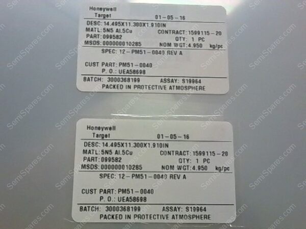 PM51-0040 | TARGET, P/N TSENALMOX-06514, AL/.5%CU, REV.A - Image 3