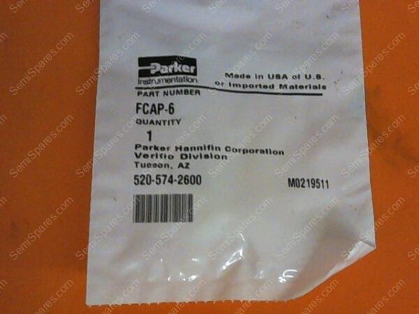 FCAP-6 | PARTEK PARFLARE PFA TUBE CAP 3/8 TUBE,P/N FCAP-6