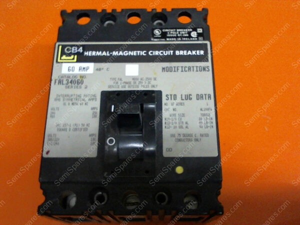 FAL34060 | SQUARE D 60 AMP THERMAL MAGNETIC CIRCUIT BREAKER - Image 4