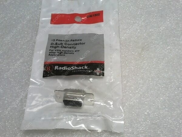 276-1502 | 15 POSITION FEMALE D-SUB CONNECTOR HIGH-DENSITY, RATED 5A AT 500VAC FOR ONE MINUTE - Image 2
