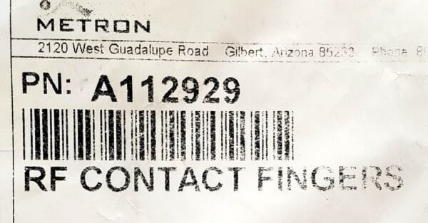 A112929 | RF CONTACT FINGERS,P/N A112929 QTY: 2 NEW QTY: 1 USED - Image 5