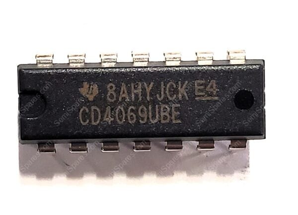 CD4069UBE | INVERTER IC 6 CHANNEL 14-PDIP 3V-18V THROUGH HOLE