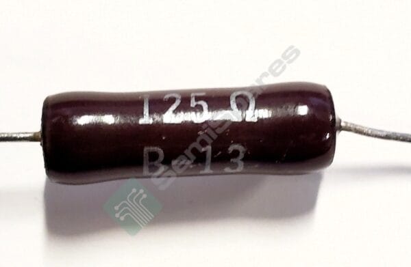 25J125 | 125 OHMS 5% 5W THROUGH HOLE RESISTOR AXIAL FLAME RETARDANT COATING SAFETY WIREWOUND - Image 2