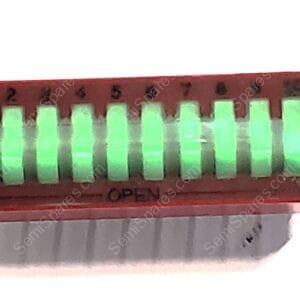 76SB10S | DIP SWITCH SPST 10 POSITION THROUGH HOLE ROCKER ACTUATOR 150MA 30VDC RAISED PC PIN