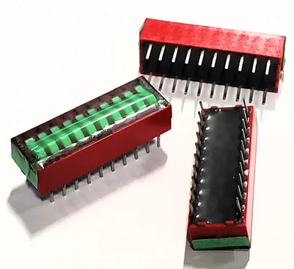 76SB10S | DIP SWITCH SPST 10 POSITION THROUGH HOLE ROCKER ACTUATOR 150MA 30VDC RAISED PC PIN - Image 3
