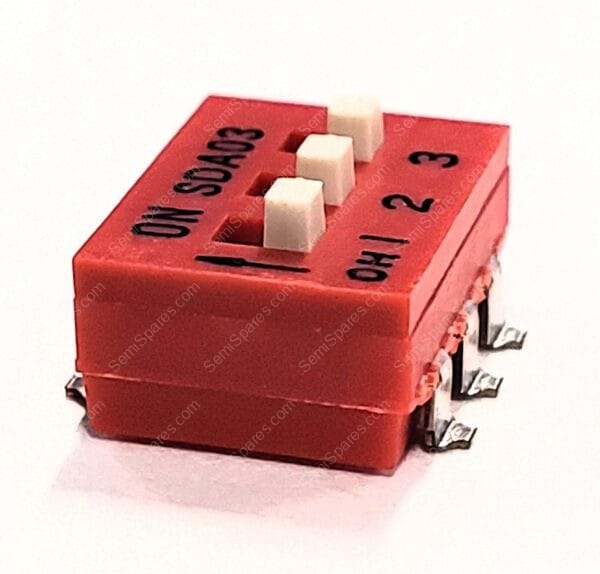 SDA03H1SKD | DIP SWITCH SPST 3 POSITION SURFACE MOUNT SLIDE (STANDARD) ACTUATOR 25MA 24VDC RAISED GULL WING - Image 2