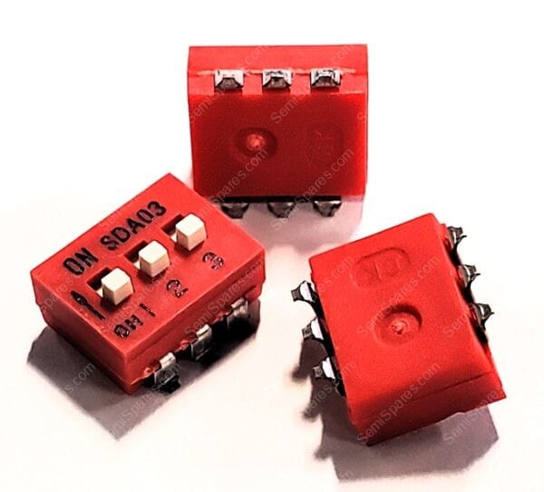 SDA03H1SKD | DIP SWITCH SPST 3 POSITION SURFACE MOUNT SLIDE (STANDARD) ACTUATOR 25MA 24VDC RAISED GULL WING - Image 3