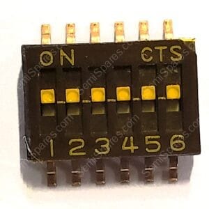 218-6LPST | DIP SWITCH SPST 6 POSITION SURFACE MOUNT SLIDE (STANDARD) ACTUATOR 25M A 24VDC RECESSED GULL WING