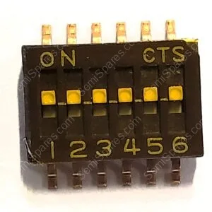 218-6LPST | DIP SWITCH SPST 6 POSITION SURFACE MOUNT SLIDE (STANDARD) ACTUATOR 25M A 24VDC RECESSED GULL WING