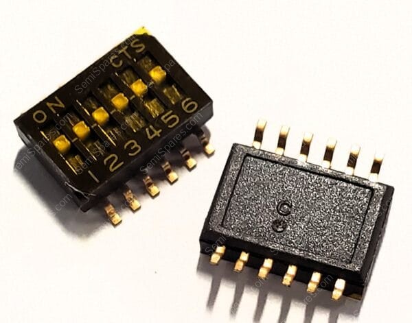 218-6LPST | DIP SWITCH SPST 6 POSITION SURFACE MOUNT SLIDE (STANDARD) ACTUATOR 25M A 24VDC RECESSED GULL WING - Image 3