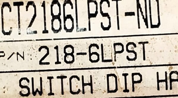 218-6LPST | DIP SWITCH SPST 6 POSITION SURFACE MOUNT SLIDE (STANDARD) ACTUATOR 25M A 24VDC RECESSED GULL WING - Image 4