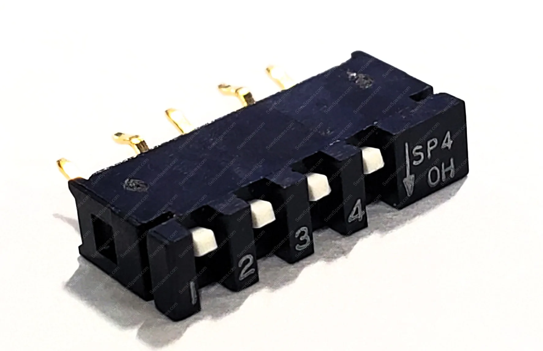SPA04B | DIP SWITCH SPST 4 POSITION THROUGH HOLE SLIDE (STANDARD) ACTUATOR 10MA 20VDC FLUSHED RECESSED PC PIN