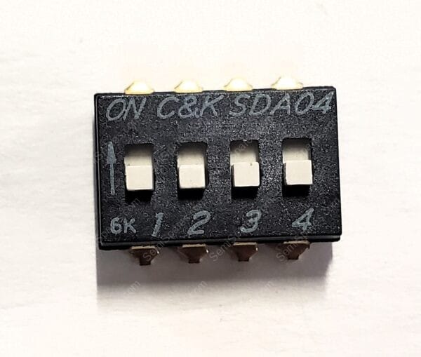 SDA04H1SBD | DIP SWITCH SPST 4 POSITION SURFACE MOUNT SLIDE (STANDARD) ACTUATOR 25MA 24VDC RAISED GULL WING