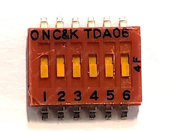 TDA06H0SK1 | DIP SWITCH SPST 6 POSITION SURFACE MOUNT SLIDE (STANDARD) ACTUATOR 25MA 24VDC FLUSHED RECESSED GULL WING