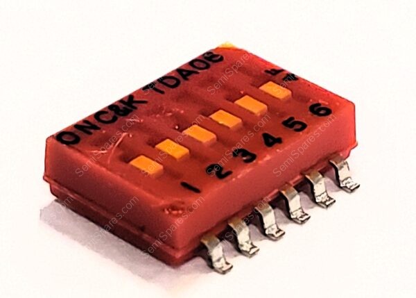 TDA06H0SK1 | DIP SWITCH SPST 6 POSITION SURFACE MOUNT SLIDE (STANDARD) ACTUATOR 25MA 24VDC FLUSHED RECESSED GULL WING - Image 2