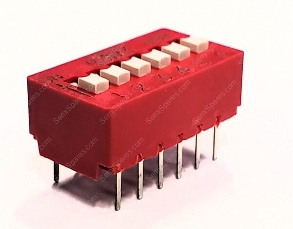 BD06 | DIP SWITCH SPST 6 POSITION THROUGH HOLE SLIDE (STANDARD) ACTUATOR 100MA 5VDC RAISED PC PIN - Image 2