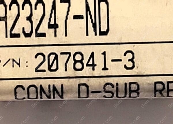 207841-3 | 9 POSITION D-SUB RECEPTACLE FEMALE SOCKETS CONNECTOR HOUSING/SHELL SOLDER FLASH 125V - Image 5