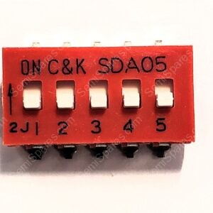 SDA05H1SKD | DIP SWITCH SPST 5 POSITION SURFACE MOUNT SLIDE (STANDARD) ACTUATOR 25MA 24VDC RAISED GULL WING