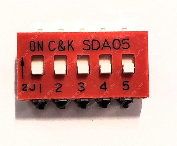 SDA05H1SKD | DIP SWITCH SPST 5 POSITION SURFACE MOUNT SLIDE (STANDARD) ACTUATOR 25MA 24VDC RAISED GULL WING
