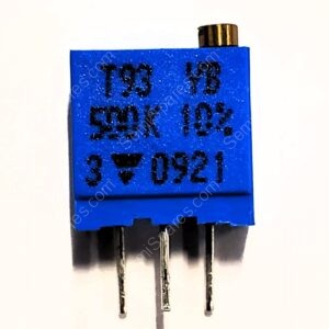 T93YB504KT20 | 500 KOHMS 0.5W 1/2W PC PIN THROUGH HOLE TRIMMER POTENTIOMETER CERMET 21.0 TURN TOP ADJUSTMENT