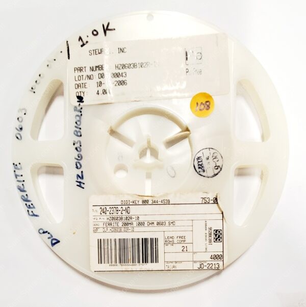 HZ0603B102R-10 | FERRITE BEAD 1K OHM 0603 1LN 200MA 600MOHM SIGNAL LINE - Image 4