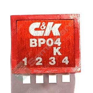 BP04KE | DIP SWITCH SPST 4 POSITION THROUGH HOLE RIGHT ANGLE SLIDE (STANDARD) ACTUATOR 100MA  5VDC RAISED PC PIN