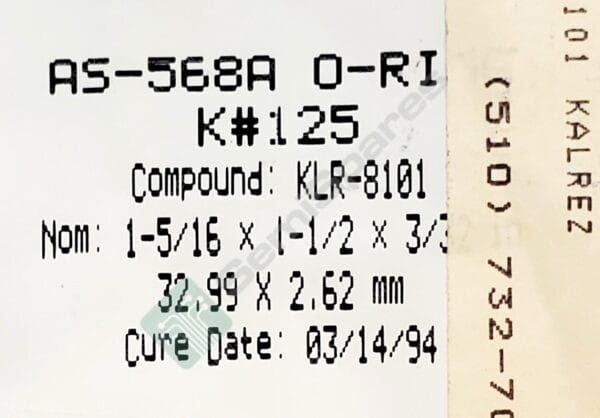 AS-5684 K#125 COMPOUND KLR-8101 | O-RING COMPOUND KLR-8101 1-5/16 x 1-1/2 x 3/32 32.99x 2.62MM - Image 3