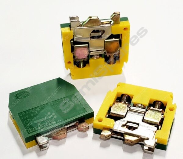 DR4/6P | DIN RAIL GROUND TERMINAL BLOCK 380V-450VDC GREEN AND YELLOW - Image 3