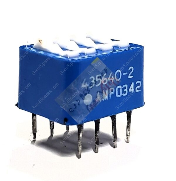 435640-2 | DIP SWITCH SPST 4 POSITION THROUGH HOLE ROCKER ACTUATOR 60MA 5VDC RAISED PC PIN