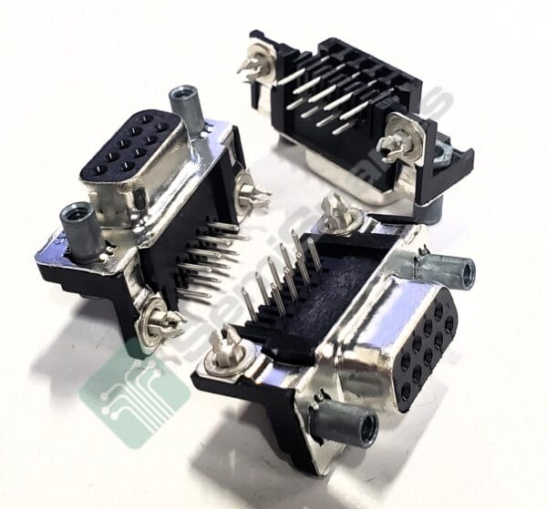 5747844-6 | 9 POSITION D-SUB RECEPTACLE FEMALE SOCKETS CONNECTOR THROUGH HOLE RIGHT ANGLE MATING FEMALE SCREWLOCK 125V - Image 3