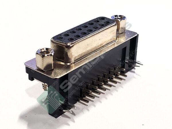 152-3415 | 15 POSITION D-SUB STANDARD CONNECTOR FEMALE SOCKET SOLDER PIN RIGHT ANGLE THROUGH HOLE RECEPTACLE GOLD