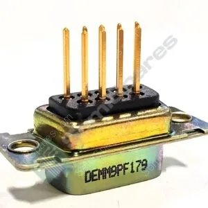 DEMM9PF179 | 9 POSITION D-SUB PLUG MALE PINS CONNECTOR PANEL MOUNT THROUGH HOLE HOUSING SHELL UNTHREADED WIRE WRAP 7.5A