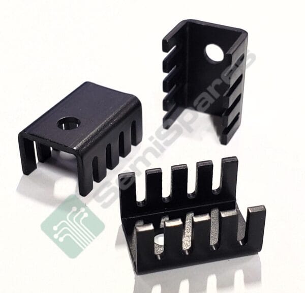 577102B00000 | HEAT SINK TO-220 ALUMINUM 3.0W @ 80°C BOARD LEVEL BOLT ON RECTANGULAR FINS BLACK ANODIZED - Image 3