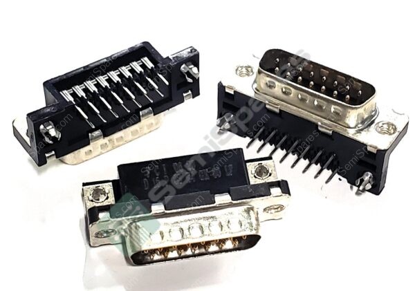 D15P33E4GX00LF | 15 POSITION D-SUB PLUG MALE PINS CONNECTOR THROUGH HOLE RIGHT ANGLE HOUSING SHELL 4-40 SOLDER 5A PER CONTACT BOARD LOCK GROUNDING INDENTS MOUNTING BRACKETS 300V - Image 4