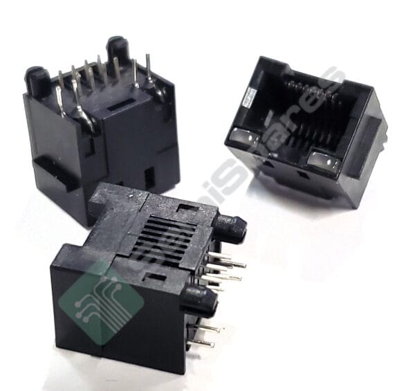 RJHSE308A | JACK MODULE CONNECTOR 8P8C RJ45, ETHERNET VERTICAL UNSHIELDED THROUGH HOLE SOLDER BOARD LOCK PANEL STOPS - Image 3