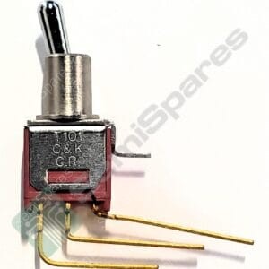 T101MH9AVBE | TOGGLE SWITCH SPDT THROUGH HOLE RIGHT ANGLE VERTICAL 20V AC 20V DC STANDARD ROUND NON-ILLUMINATED PC PIN UNTHREADED