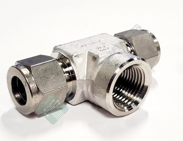 SS-810-3-8TTF | 316 STAINLESS STEEL TUBE FITTING FEMALE BRANCH TEE 1/2" OD x 1/2" OD x 1/2" FEMALE NPT - Image 3