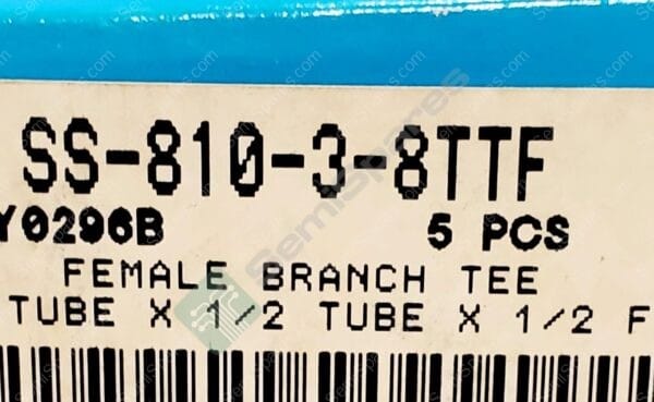 SS-810-3-8TTF | 316 STAINLESS STEEL TUBE FITTING FEMALE BRANCH TEE 1/2" OD x 1/2" OD x 1/2" FEMALE NPT - Image 5