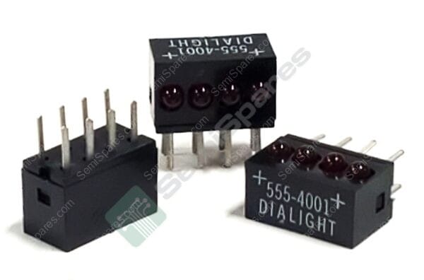 555-4001 | LED CIRCUIT BOARD INDICATORS RED DIFFUSED THROUGH HOLE TINTED 1.6V RIGHT ANGLE