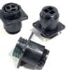 206425-1 | 3 (POWER) POSITION CIRCULAR CONNECTOR RECEPTACLE HOUSING PANEL MOUNT FEMALE SOCKETS CRIMP CONTACT THREADED KEYED BLACK