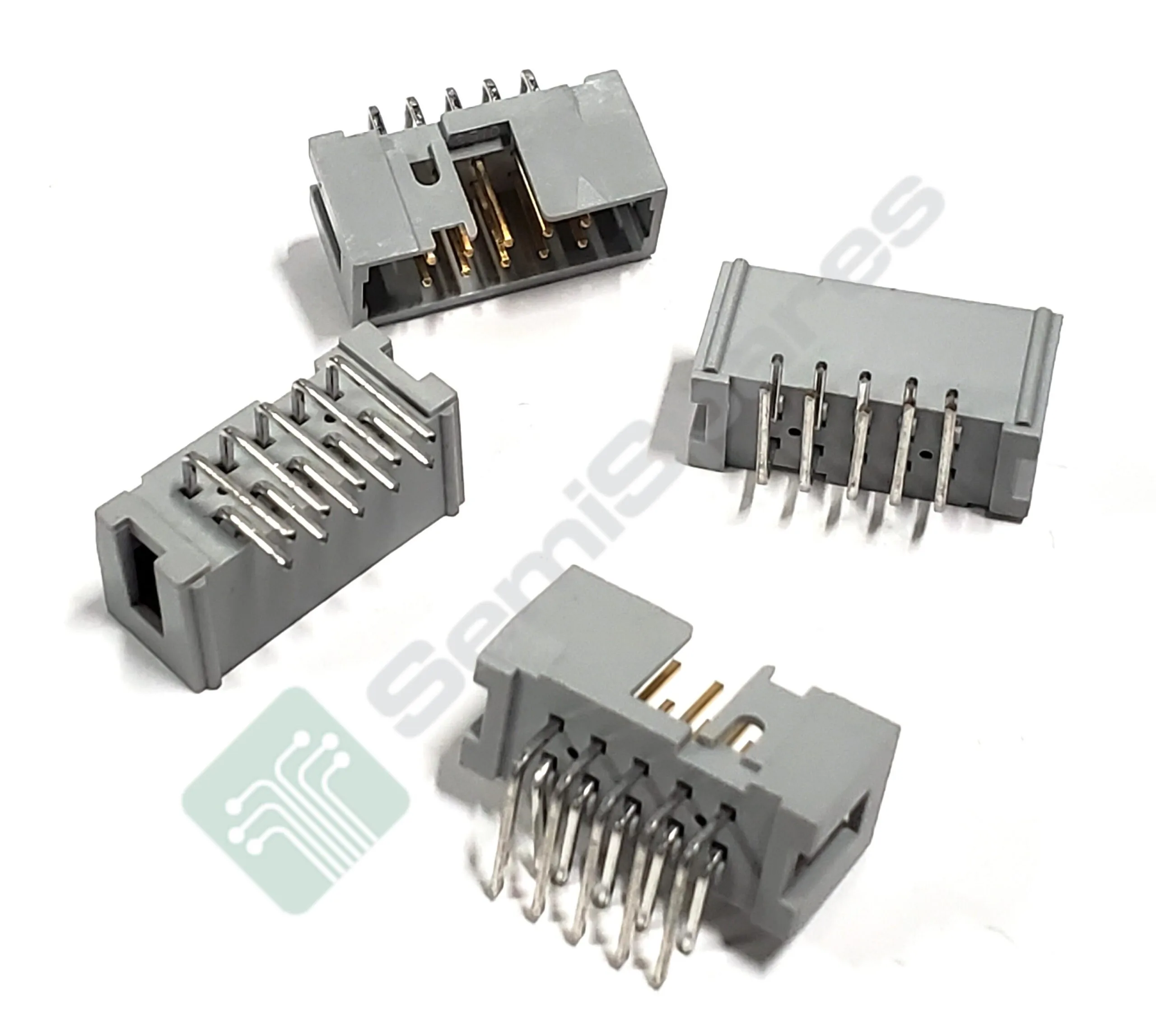 2510-5002-UB | CONNECTOR HEADER THROUGH HOLE RIGHT ANGLE 10 POSITION 2.54MM MALE PIN SHROUDED 4 WALL SOLDER PUSH PULL GRAY - Image 2