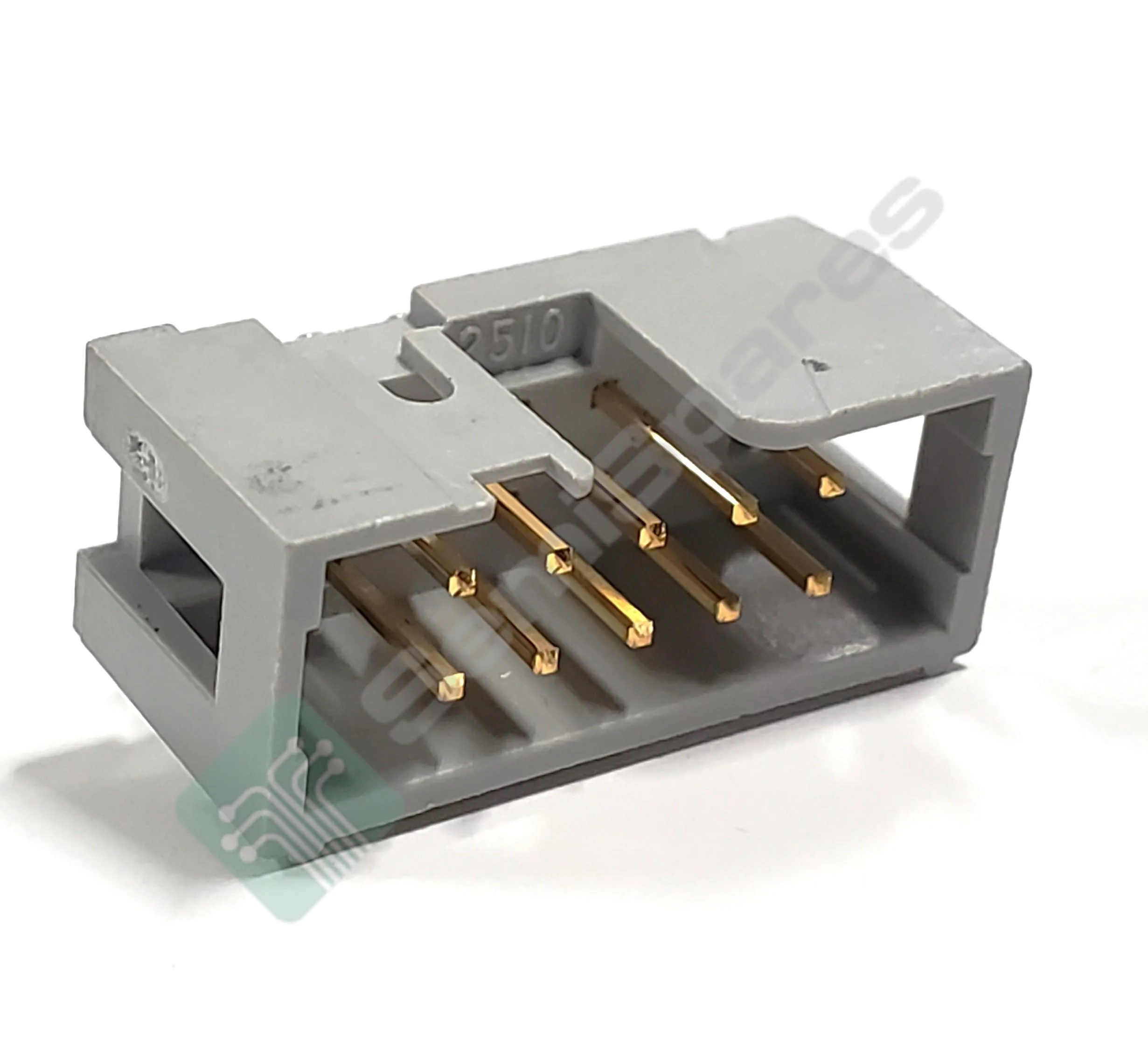2510-5002-UB | CONNECTOR HEADER THROUGH HOLE RIGHT ANGLE 10 POSITION 2.54MM MALE PIN SHROUDED 4 WALL SOLDER PUSH PULL GRAY - Image 4