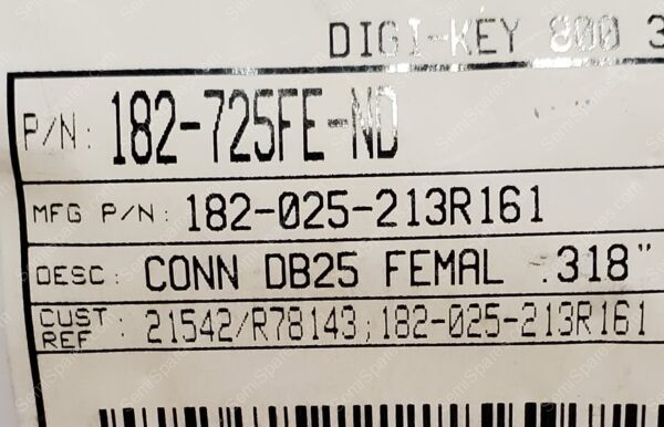 182-025-213R161 | CONN D-SUB RCPT 25POS R/A SLDR FEMALE SOCKET - Image 5