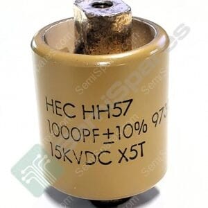 HH57Y102KA | CERAMIC CAPACITORS 15 KVDC 1000PF 10% "HEC" BROADCAST BARREL PACKAGE METRIC OR ENGLISH TERMINALS