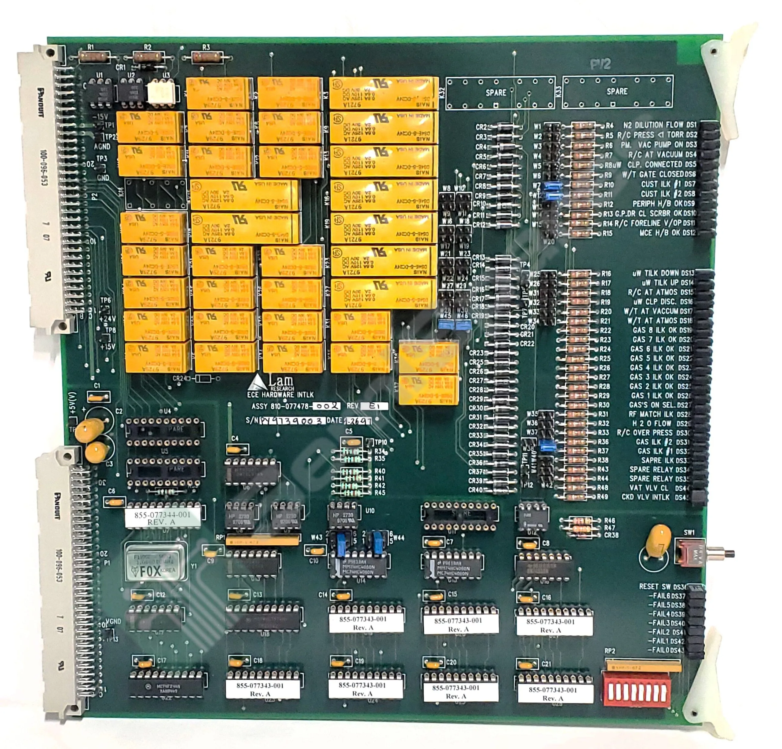 810-077478-002 | ECE HARDWARE INTERFACE PCB ASSL REV E1 SN: PY9739003