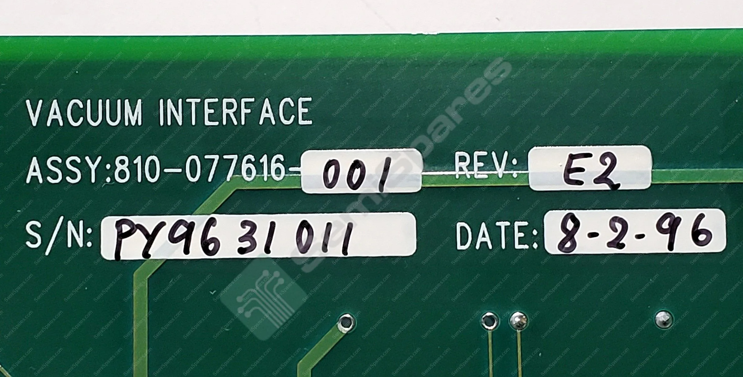 810-077616-001 | VACUUM INTERFACE PCB REV E2 MULTIPLE SN'S - Image 2